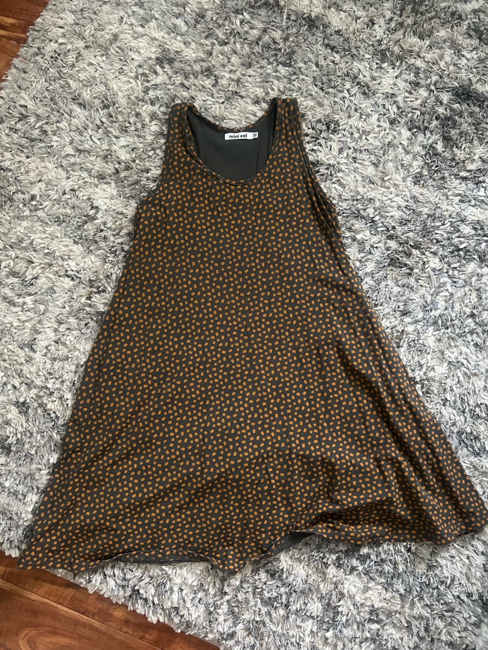 Mini Eel Fighting Eel Brown Polka Dot Sleeveless A-Line Dress
